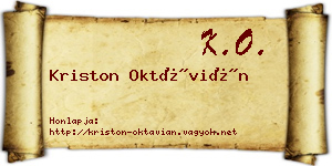 Kriston Oktávián névjegykártya